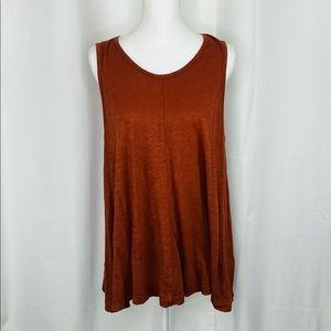 Anthropologie Left of Center Rust Flowy Tank Top Size Large